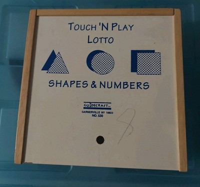 Vintage Guidecraft~Touch 'N Play Lotto Patterns~Wooden Tiles Boards Match Game 