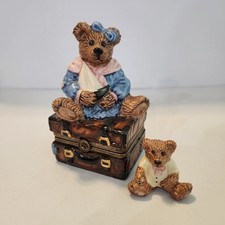 BOYDS Bears LE BEARMOGE HINGED KEEPSAKE BOX COLLECTION - BAILEY BEAR W/ SUITCASE