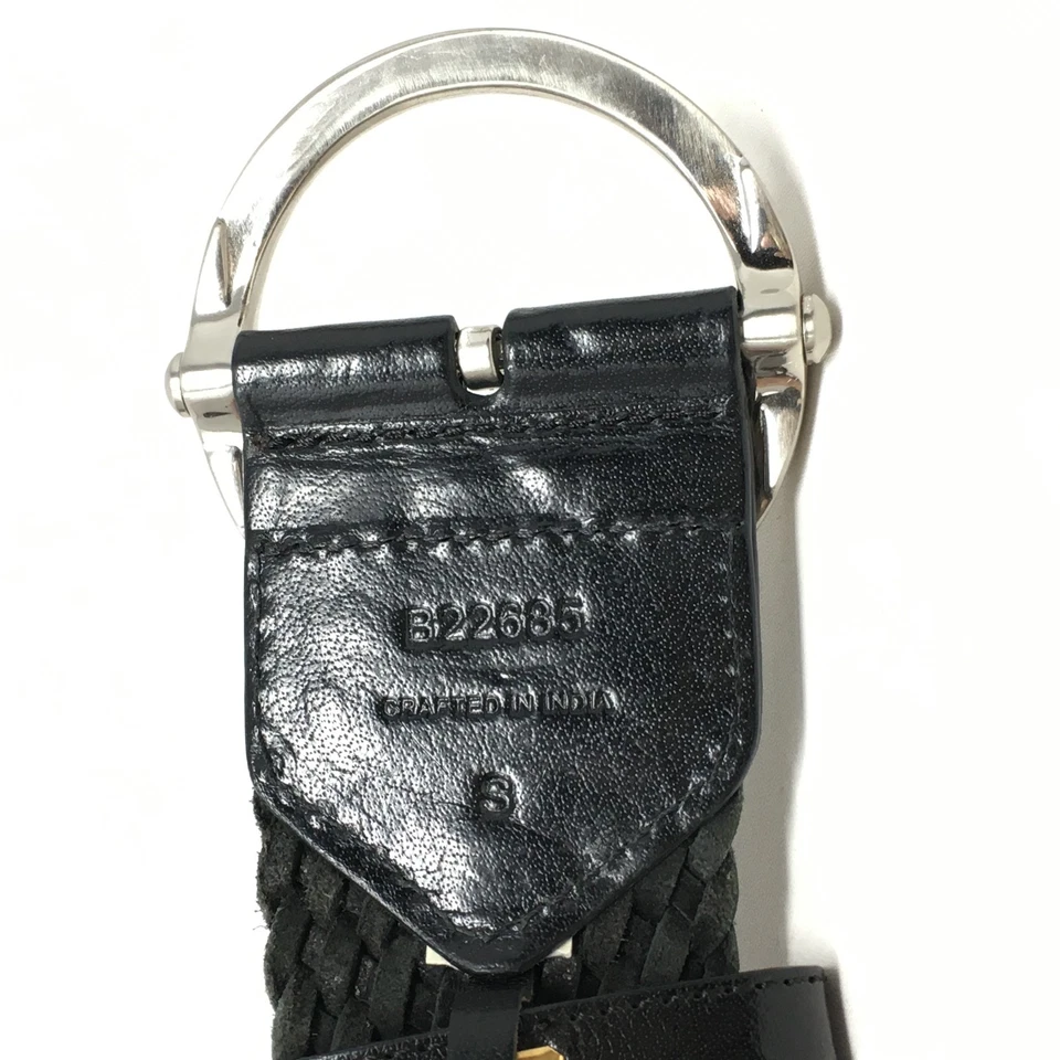 Cinturón de cintura ancha Cole Haan para mujer talla S pequeño negro tejido cuero trenzado Foto 4 de 4