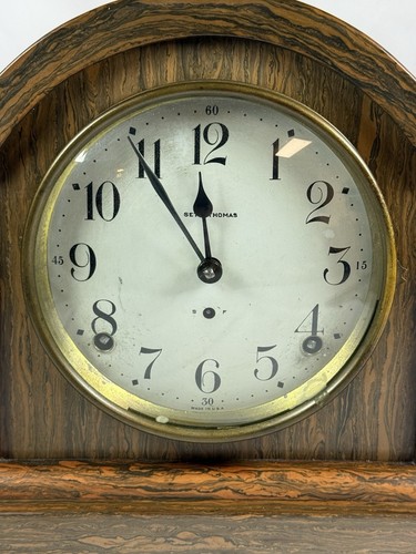SETH THOMAS "Roy" Adamantine Mantle Clock - Picture 3 of 14