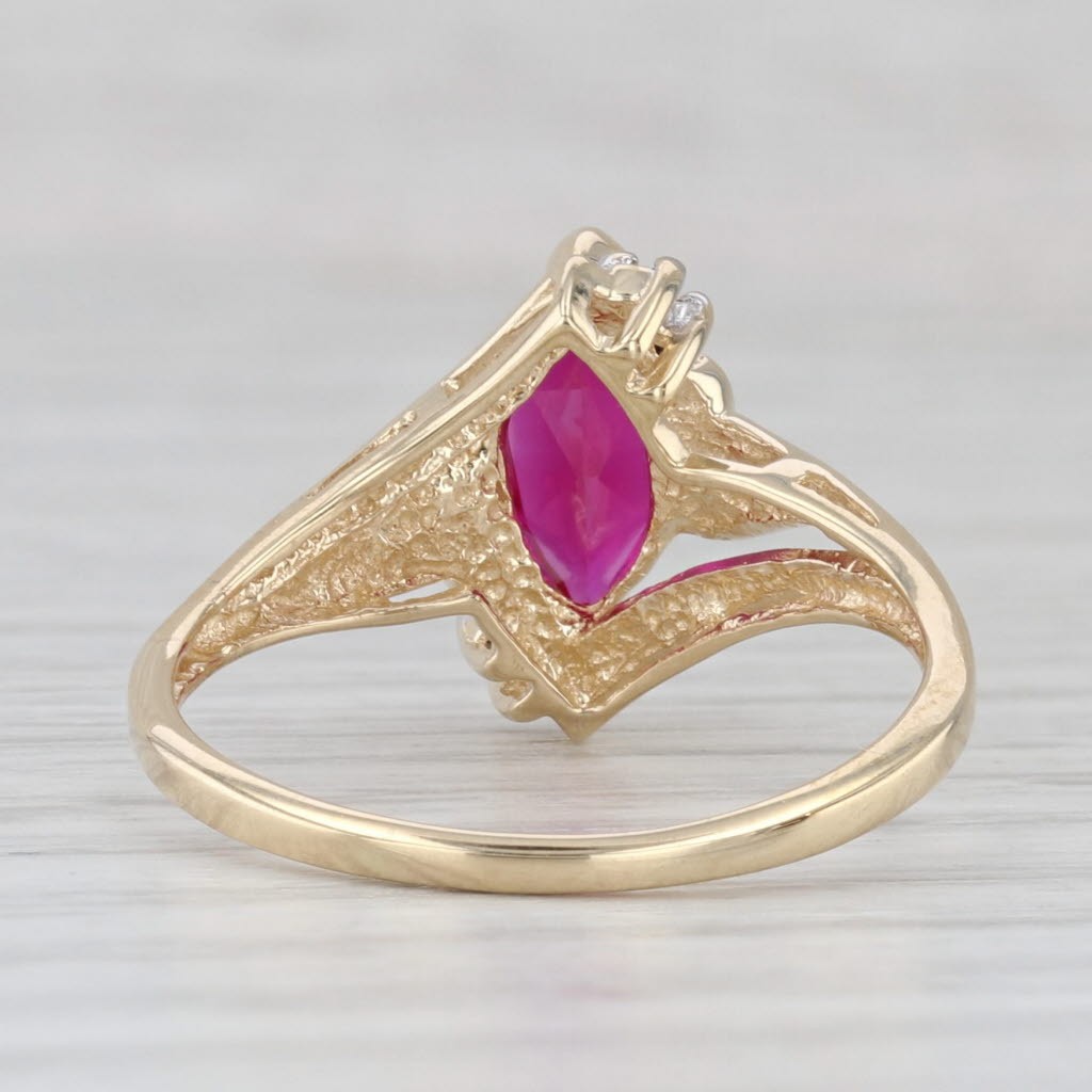 1.48ct Lab Created Ruby Ring 10k Yellow Gold Size… - image 4