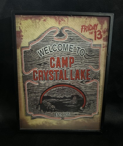 Friday The 13th Jason Welcome To Camp Crystal Lake Framed Hologram 3D Sign Rare - Picture 1 of 4