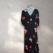 M&S X GHOST Tea Dress Floral V-Neck Summer Special Occasion Midi Size 16 RRP £69