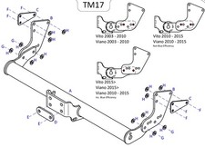 Towtrust Fixed Flange Automotive Towbar For Mercedes Benz Vito 2015-Onwards