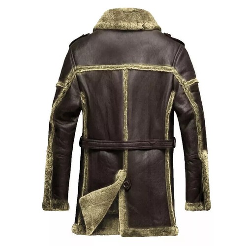 RAF BOMBER REAL LEATHER B7 ARMY JACKET SHEEPSKIN SHEARLING FUR STYLE MEN COAT - Picture 10 of 15