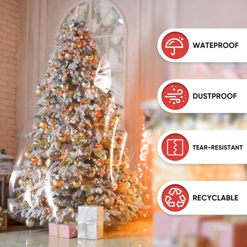 Christmas Tree Storage Bag – 9FT Clear Waterproof Upright Cover - Picture 4 of 9