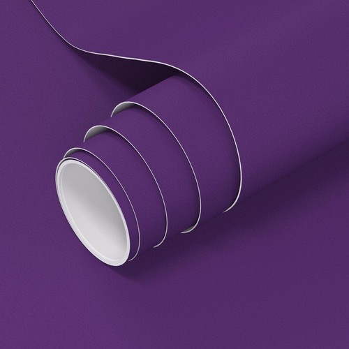23.7 x 393.7 Inches Dark Purple Contact Paper Soild Color Wallpaper Peel Stic...