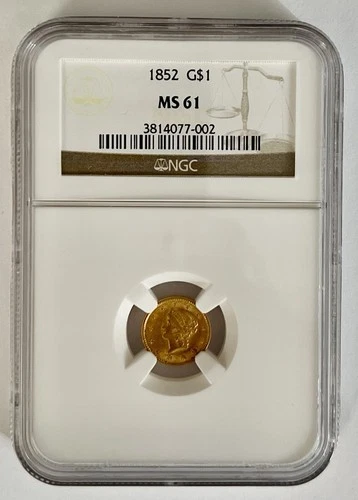 Photo of a 1852-P Gold Dollar from an eBay sale