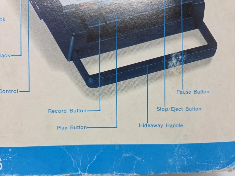 Grabadora de casete portátil Emerson CR46 probada baterías C 6V Adptr no incluida Foto 3 de 4