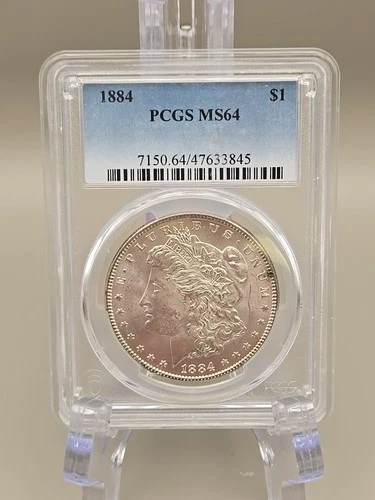 1884 Morgan Silver Dollar $1 - PCGS MS64