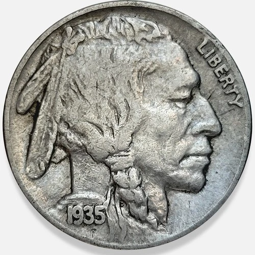 1935-S Buffalo Nickel 5c Fine F+ * Original Surfaces * 1935S