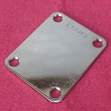 Aged Chrome L Serial Number Stamped Neck Plate For Strat Tele 1963 - L13XXX