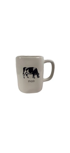 NEW! RAE DUNN Artisan Collection "MOO" Farmhouse Cow Mug