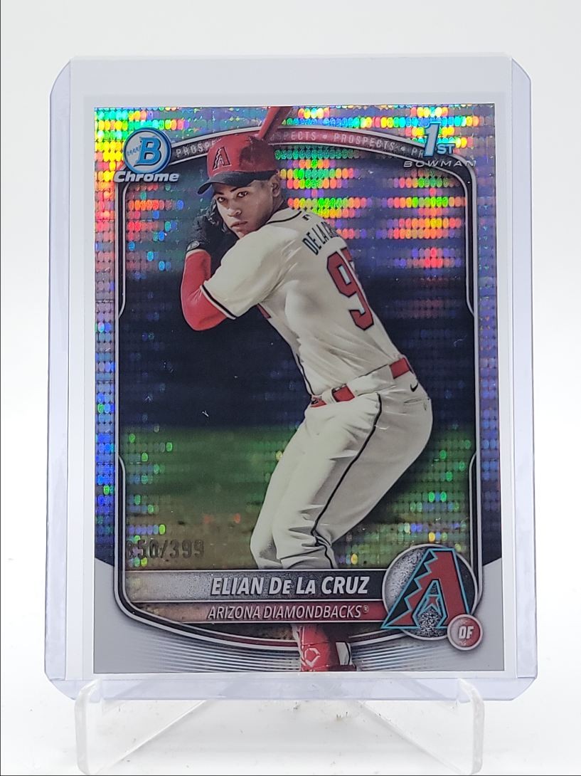 ELIAN DE LA CRUZ 2025 BOWMAN CHROME 1ST PULSAR REFRACTOR /399 Q3967