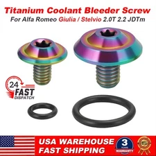 2PCS Titanium Coolant Bleeder Screw For Alfa Romeo Giulia / Stelvio / 2.2 JDTm