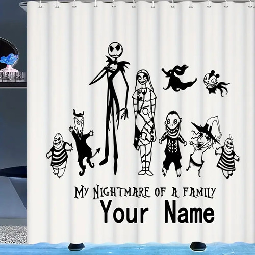 Jack Skellington Duschvorhang Albtraum Motiv individuell Halloween Badezimmer Deko