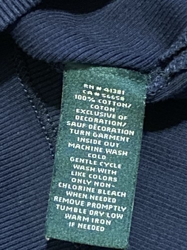 Lauren Ralph Lauren Woman’s Navy Blue Tee Large 100% Cotton - Picture 6 of 10