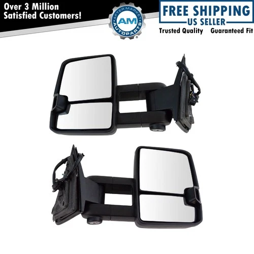 Towing Mirror Power Heat Turn Memory Upgrade Spotlight Pair for GM SUV New