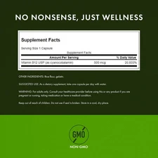 Vitamin B12 (Cyanocobalamin) - Vitamin Supplement Promoting Energy Metabolism...