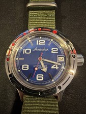 Vostok Amphibia 39mm SS Case, SS Bracelet + NATO Strap Men's Watch