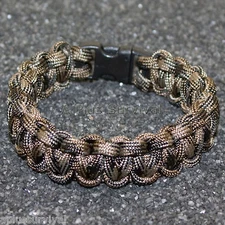 Brown Camo - 550 lb Type III Paracord Survival Rope Bracelet - Made in the USA