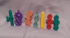 Assorted Vintage Plastic Hair Barrettes Set Of 7 In Various Colors And Shapes