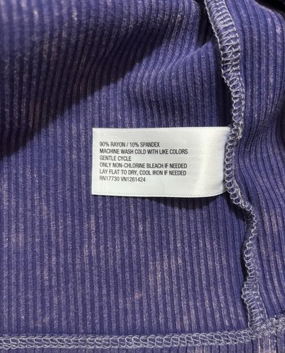 Damen-Tanktop Wild Fable Größe XXL Used-Look Lila Marine Gerippt Cropped Neckholder - Bild 4 von 5