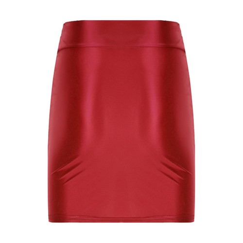 Damen Kostüm Teddy glänzend Rock einfarbig Clubwear Oil Raves Tanzkleid - Bild 40 von 169