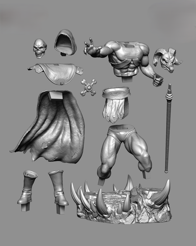 Skeletor - MOTU - Kit Modelo Resina - Impresión 3D - 1/10, 1/8, 1/6, Escala - Imagen 12 de 12