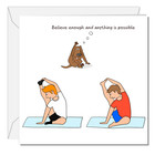 Funny Birthday Card Yoga Dog Cat Pilate Male Him Husband Brother Dad Son Swizzo0