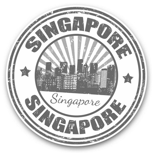 2 x Vinyl Stickers 20cm (bw) - Singapore Travel Flag Map #40009 - 第 1/8 張圖片