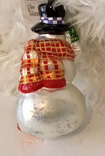 Muñeco de nieve vintage 2002 Christopher Radko barredora fría adorno de Navidad - Imagen 3 de 10