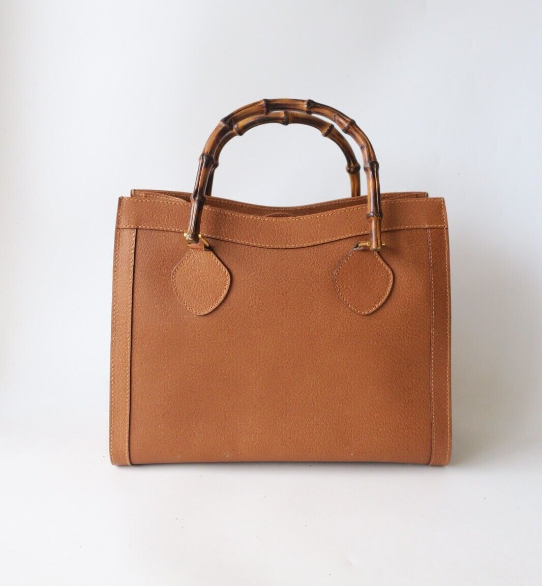 Authentic Vintage Gucci Leather Bamboo Handbag Tote Bag #19661 | eBay