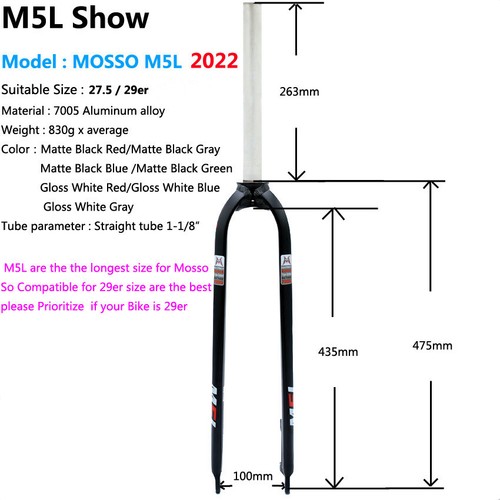 Bicycle Fork Road Mountain Bike V Brake 26/ 27.5 /29inch Rigid Forks Suspension - Picture 10 of 36