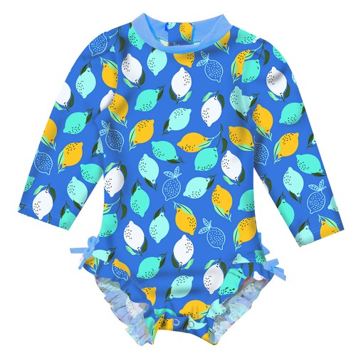 Kid Girls Rash Guard Zip Long Sleeve Swimsuit UV UPF 50+ Sun Protective Sunsuit - Picture 60 of 68
