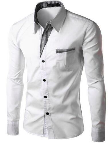 Men's Shirt Fashion Clothing tops Long Sleeve Business Elegant New Casual button - Picture 21 of 22