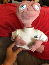 Vintage Universal Studios E.T. Extra Terrestrial Plush White Shirt 11" 1990