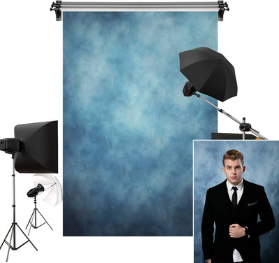 5X7Ft/1.5M(W) X2.2M(H) Blue Headshot Background Blue Texture Portrait Photograph
