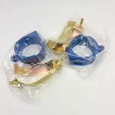 LOT OF 2 CUSHIONED PIPE CLAMP HT42, ELECTRO GALVANIZED GOLD 2-5/8" OD