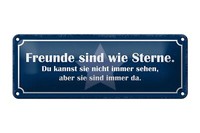 Blechschild Spruch 27X10 Cm Freunde Sind Sterne Immer Da Deko Schild Tin Sign