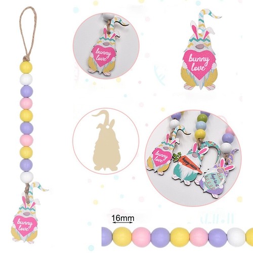 Guirnalda de Cuentas de Madera de Pascua de 6 Piezas con Decoraciones de Bo Z6V2 - Imagen 3 de 8