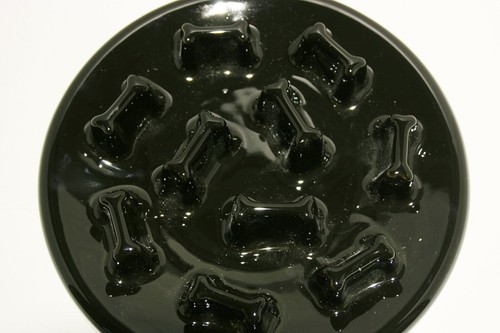 Dog Slow Feeder Food Dish Ceramic Anti Choking Eating Black Dog Bones - Picture 2 of 3