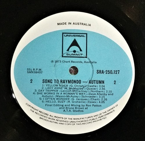 Autumn Song To Raymondo Vinyl 1973 Summit Records Australia Release - Picture 6 of 8