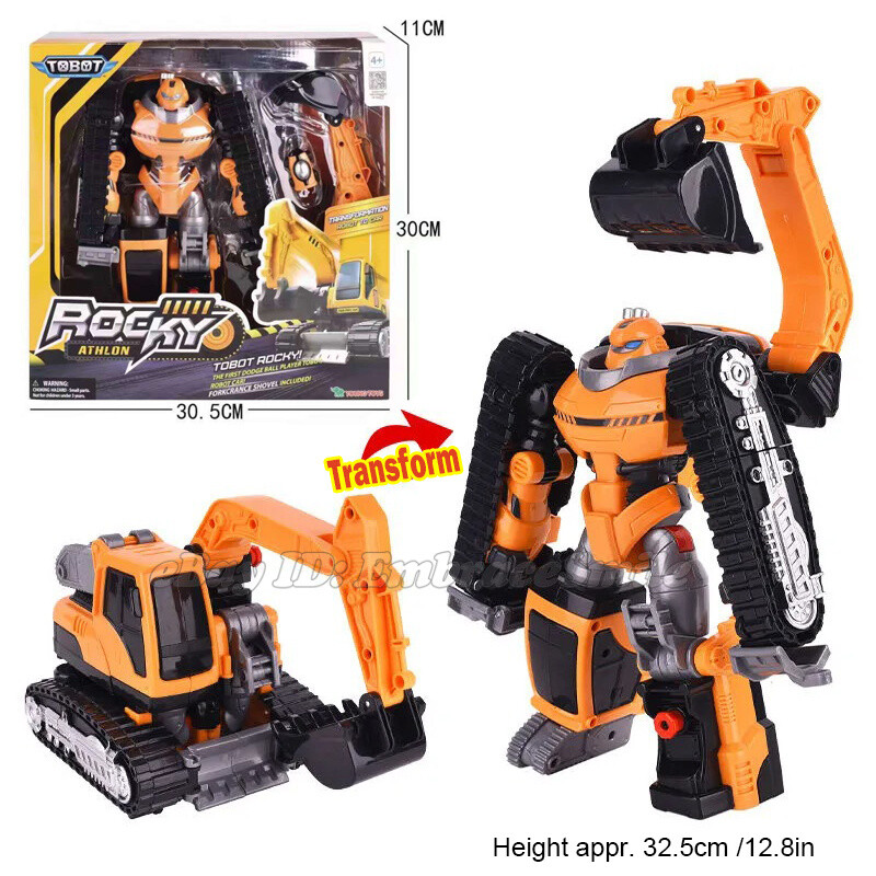 Tobot V Rocky Athlon Vehicle Transforming Robot Excavator Action