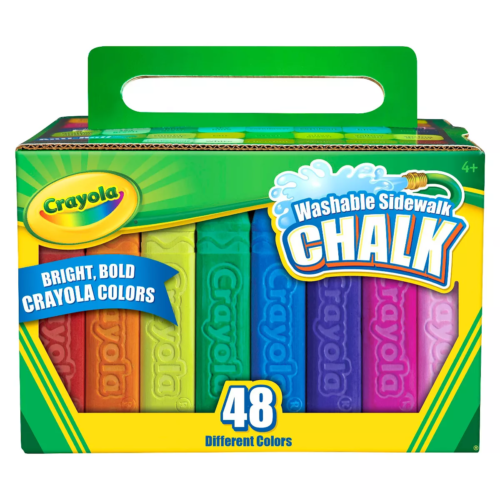 CRAYOLA WASHABLE SIDEWALK CHALK -48 ASSORTED COLORS NEW - Picture 9 of 11