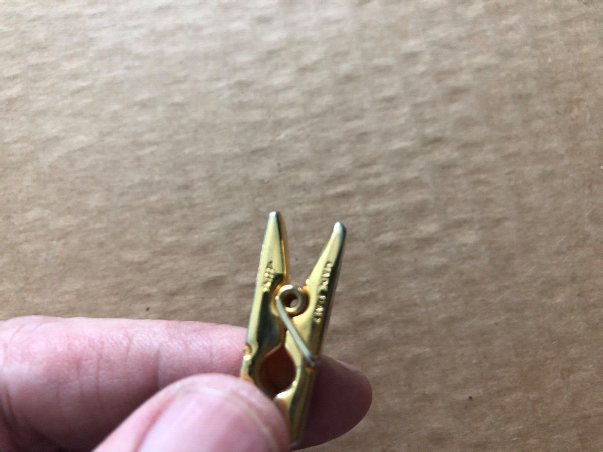 Sweet CELINE Made in Italy Gold Tone Clothes Pin Brooch