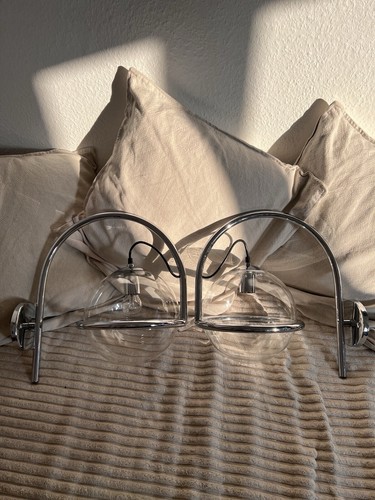 Mid-Century Wandlampe aus Chrom & Klarglas von Kinkeldey - Bild 2 von 8