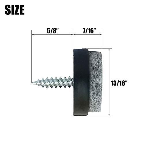 Screw-in Felt Pads - 60pcs 13/16 Inch Black Furniture Chair Table Glides Pad ... - Picture 2 of 7