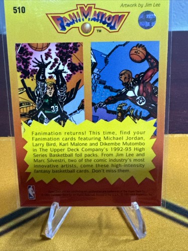 1992-93 Upper Deck Fanimation Michael Jordan Larry Bird #510 Birdman & Agent 23 - Picture 6 of 6
