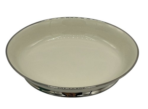 Flintridge Bellmere Oval Gemüseschüssel mit Fuß 9 7/8 Zoll Creme Platin - Bild 2 von 12
